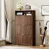 ACEPANO 31.6 in. W Freestanding Concealed Shoe Cabinet with 3 Flip-Top Drawers for Entryways & Hallways-Walnut - 3 of 4