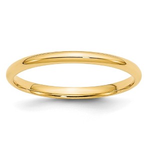 Black Bow Jewelry 2mm to 6mm 10K Yellow Gold Lightweight Domed Comfort Fit Band - 1 of 4