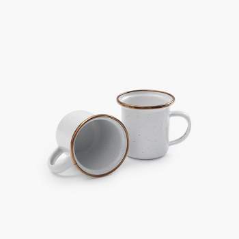 Barebones Enamel Espresso Cup - Set of 2, Slate Gray, 4 oz