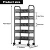 5-Tier Metal Rolling Storage Cart with Wheels and Handle, Multi-Functional Movable Organizer Trolley for Kitchen, Office, Living Room - 2 of 4
