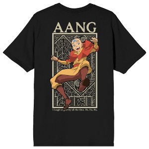 Avatar The Last Airbender Aang, Air element Icon on Black Short Sleeve Adult T-Shirt - 1 of 4