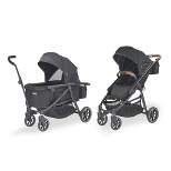 Larktale crossover All-in-One Stroller and Wagon - Convert from a Single Baby Stroller to a Two Seater Pull Wagon with Canopy - Byron Black
