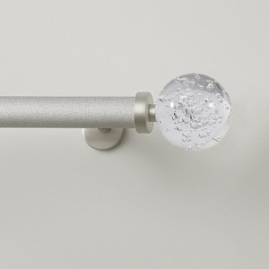 Home Mart Goods Clear Ball Bubbles Silver Modern Curtain Rod For Windows (48" - 86") - 1 of 3
