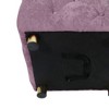 Okak Modern Velvet Upholstered Ottoman, Button-Tufted Soft Footrest Stool, Exquisite Dressing Makeup Chair for Couch Bedroom Entrance, Purple - 4 of 4