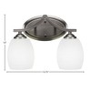 Toltec Lighting Zilo 2 - Light Vanity in  Dark Granite with 5" White Linen  Shade - 2 of 2