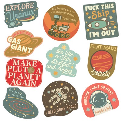 Space Sticker Extra Large Stickers for Adults Funny Adhesives with Memes - Crazy Dog