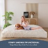 MAXYOYO Giant Bean Bag Chair Bed for Adults, Convertible Beanbag Folds from Lazy Chair to Floor Mattress Bed with Machine Washable, Beige - 4 of 4