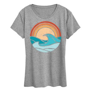Women's - Instant Message - Wave Scene Short Sleeve Graphic T-Shirt - 1 of 4