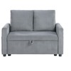 TiramisuBest 45"W Gray Corduroy Loveseat with Hidden Storage & Side Pocket, Compact Upholstered Sofa for Small Spaces - 3 of 4