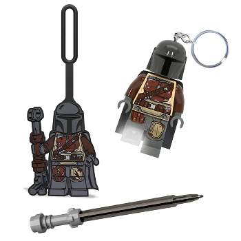LEGO Star Wars Lightsaber Gel Pen Black Ink with Mandalorian Bag Tag and Keychain Gift Set