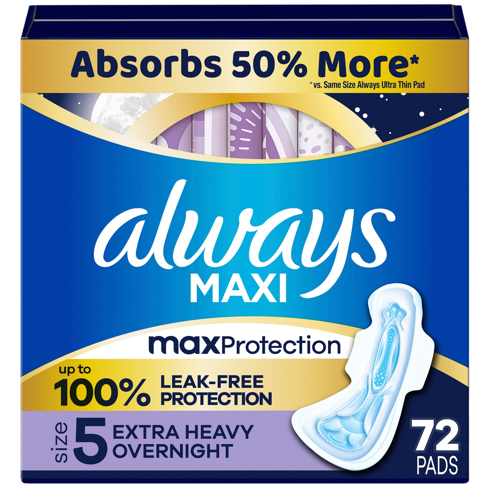 Always Maxi Extra Heavy Overnight Pads - Size 5