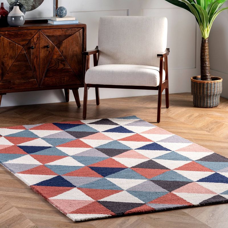 Bianca Triangles Area Rug Blue - nuLOOM, 3 of 11