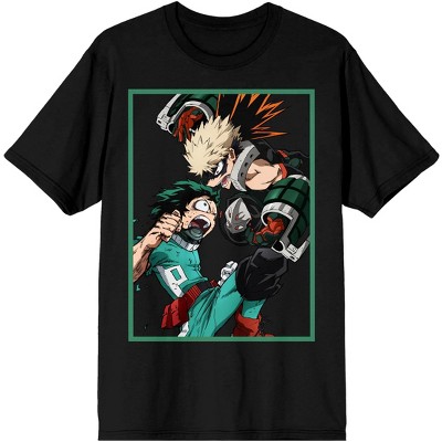 My Hero Academia Deku Katsuki Fight Men's Black T-shirt : Target