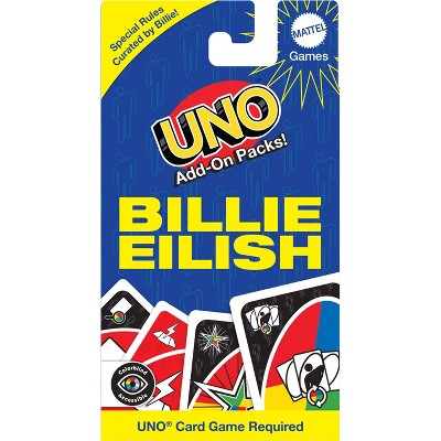 UNO Add-On Pack Billie Eilish Card Game for Family & Game Nights Travel Camping & Parties