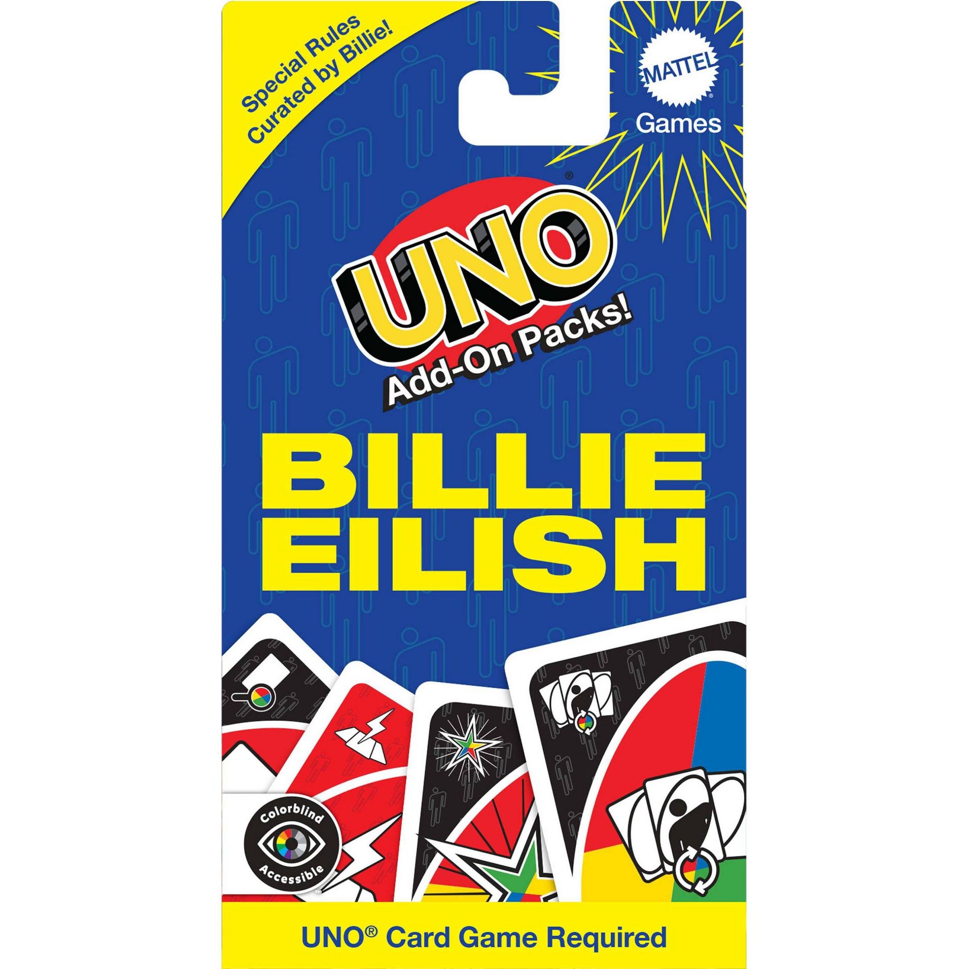 UNO Add-On Pack Billie Eilish Card Game for Family & Game Nights Travel Camping & Parties
