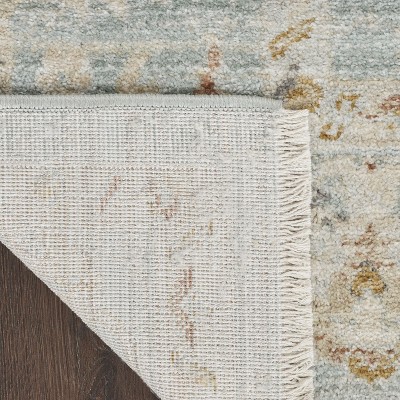 Light Blue Rectangular Synthetic Persian Area Rug 2'6" x 4'6"
