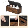 Storage Chest, Lift-Top Wooden Storage Trunk with 2 Safety Hinges, Storage Bench for Entryway, Bedroom, Living Room, Rustic Brown - 3 of 4