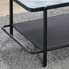 48" Avalan Glass Top Contemporary Coffee Table Black Coating/White - miBasics - 3 of 4