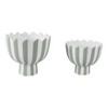 Striped Flower Planter Pots for Home or Garden Decor - Modern Pots Perfect for Indoor or Outdoor Plants - Set of 2: Ceramic, Round, Freestanding, 8" - 2 of 4