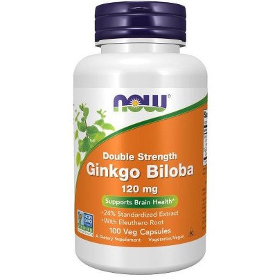 Ginkgo Biloba Double Strength 120 mg by Now Foods  -  100 VegCap