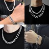 Miami Cuban Link Chain & Bracelet Set for Men - Silver Iced Out Hip Hop Jewelry - 4 of 4