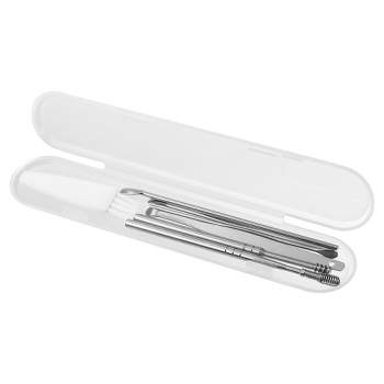 Unique Bargains Stainless Steel Ear Cleansing Tool Ear Care Set with Plastic Storage Box 6 Pcs