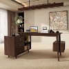 FUFU&GAGA Adjustable L-Shaped Home Office Desk with Large Storage Drawers - 2 of 4