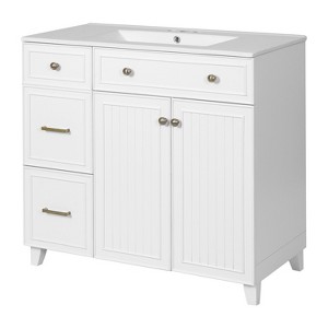 Dexmalle 36"Bathroom Vanity with Adjustable Shelves - 1 of 4
