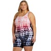 Sporti Sporti Plus Size Unitard Shibori Ombre One Piece Swimsuit Watermelon 20W - 3 of 4
