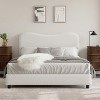 TruAIR Velvet Upholstered Bed Frame with Bouclé Headboard – Low Profile, Soft Rounded Corners, Noise-Free Wooden Slats, No Box Spring Needed - 3 of 4