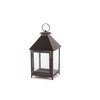 HomeRoots Set of Two Black Geometric Iron And Glass Floor Lantern Candle Holders - 4 of 4