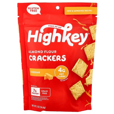 HighKey, Almond Flour Crackers, Cheddar, 2 oz
