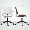 QingMoon Home Office Chair, Adjustable Swivel Desk Chair, PU Leather Computer Chair, Diamond Tufting Design for Studio and Meeting Room - 4 of 4