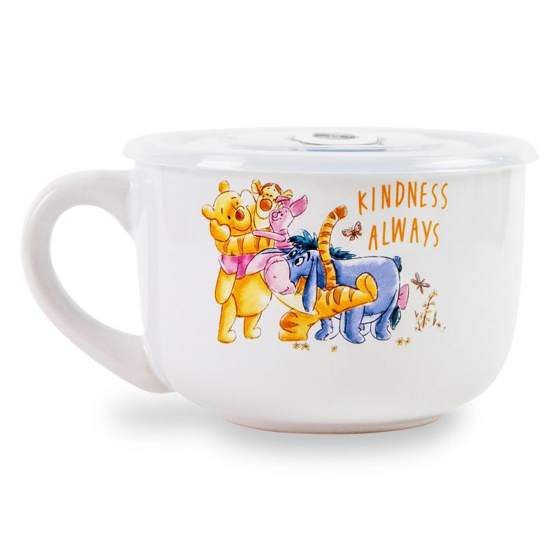 Silver Buffalo Disney Winnie The Pooh "We Are Family" Ceramic Soup Mug With Lid | 24 Ounces, 2 of 10