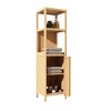 52" Tall Bamboo Storage Cabinet with 2 Open Shelves and 1 Door for Bathroom, Natural 4A - ModernLuxe - 2 of 4