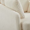 Gulches 40.55"W Oversized Swivel Accent Chair with 2 Throw Pillows - 360¡ã Smooth Metal Base, Ivory Corduroy, Cozy Club Chair - 4 of 4