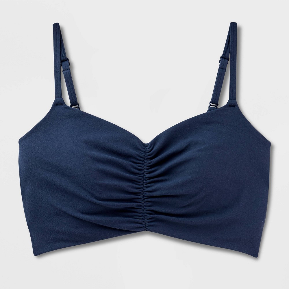 Women's Everyday Soft Light Support Ruched Sports Bra - All In Motion™ Navy Blue XS