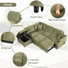 87.4" L Shape Sectional Sleeper Sofa Bed, 2 in 1 Pull Out Sofa Couch with Storage Ottoman, Cup Holder and USB Port-ModernLuxe - 4 of 4