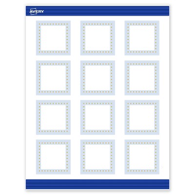 Avery Printable Square Cards, Gold Dots with Blue Border, 2" x 2", Matte White Square Cards, Laser/Inkjet, 120ct, Great for Business Cards