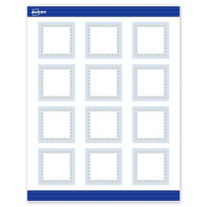 Avery Printable Square Cards, Gold Dots with Blue Border, 2" x 2", Matte White Square Cards, Laser/Inkjet, 120ct, Great for Business Cards - 1 of 4