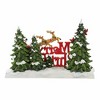 Ganz 7.25 In Merry Christmas Santa In Sleigh Evergreen Trees Reindeer Santa Figurines - 3 of 3