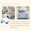 QingMoon Car-Shaped Twin Size Bed Frame, Wood Floor Platform Bed with Headboard, Footboard and Guardrail, Kids Race Car Bed for Boys & Girls - 3 of 4
