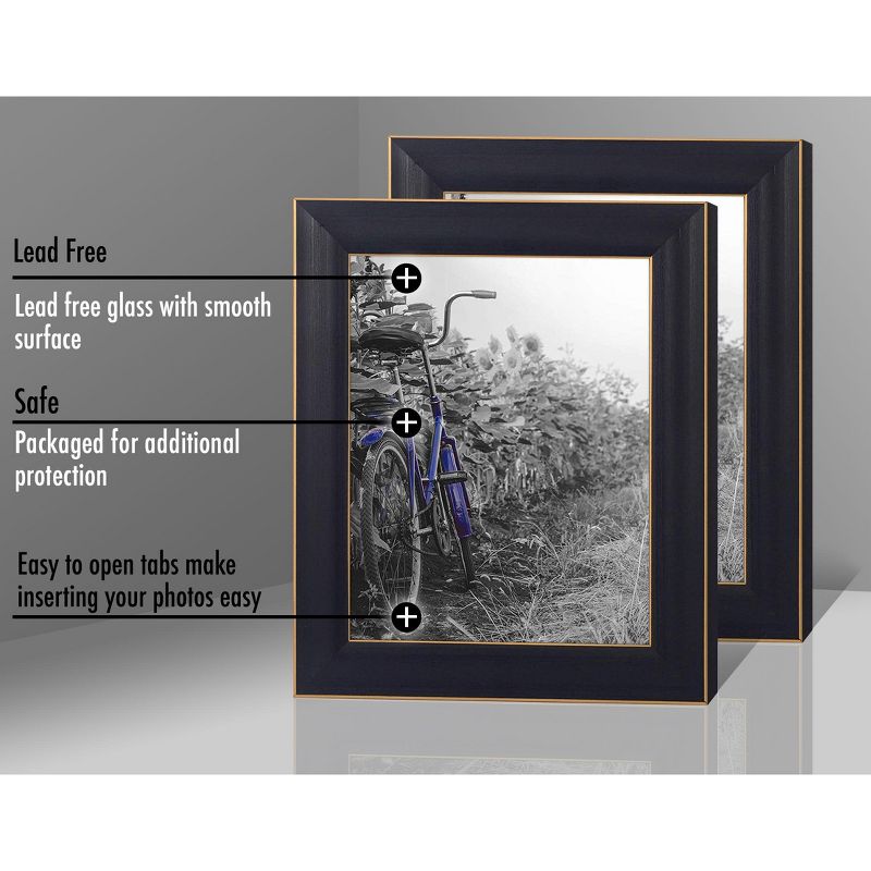 Americanflat 2 Pack Picture Frame with polished glass - Available in a variety of Sizes and Colors, 4 of 7