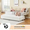 Twin Size Daybed Frame with Floral Headboard, Heavy Duty Bed Frame with Sturdy Metal Slats, Modern Platform Bed for Living Room, Guest Room - 4 of 4