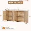 Living Room TV Stand for TVs Up to 70'', Natural Rattan Entertainment Center w/ Storage Cabinets, Boho Media Console Table - 3 of 4