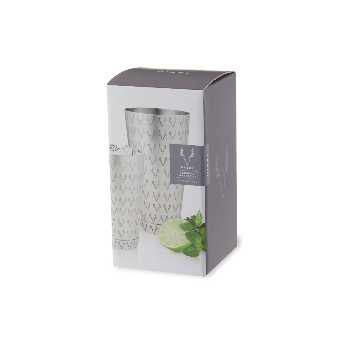 Viski Staghead Boston Shaker Tins, Stainless Steel Cocktail Shaker for Espresso Martini, Margarita, Wedding Gifts, Home Bar, 28 oz & 18 oz, Silver - thumbnail 10