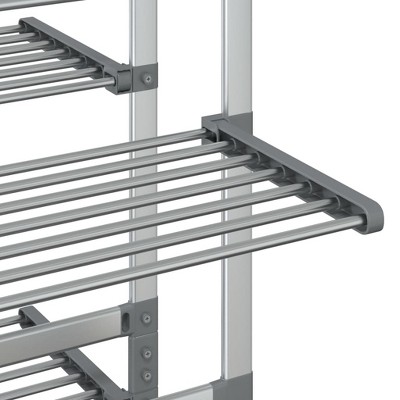 Aluminum 3-Tier Foldable Laundry Drying Rack with Wheels