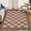 Machine Washable Geometric Checkered Living Room Rugs, Ultra Thin Non Slip Bedroom Carpet, Large Stain Resistant Dining Room Rugs - 2 of 4