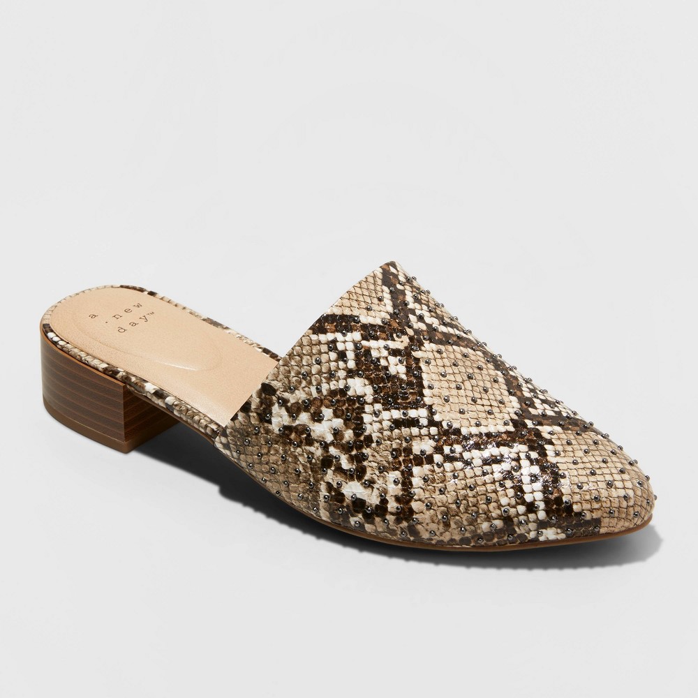 Women's Codi Mules - A New Day Taupe/Snake 10, Brown/Snake