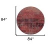 Red and Gray Abstract Non Skid Area Rug - 3 of 4